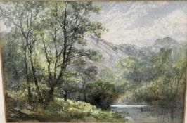 William Widgery (1822-1893) watercolour - Bradley Woods, Newton Abbott, signed, 25cm x 35cm, in glaz
