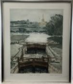 Michael Chaplin (b. 1943) etching and aquatint - Thames, signed and dated ‘79, number 90/150