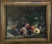 N.M. Griscotti, oil on canvas, "Dahlias", signed and in gilt and veneered frame, The Brook Str