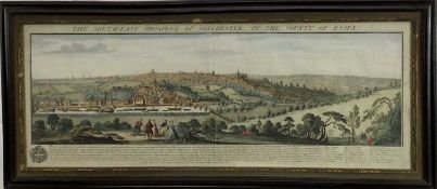 Samuel and Nathaniel Buck mid-eighteenth century hand coloured engraving - The South-East Prospect o