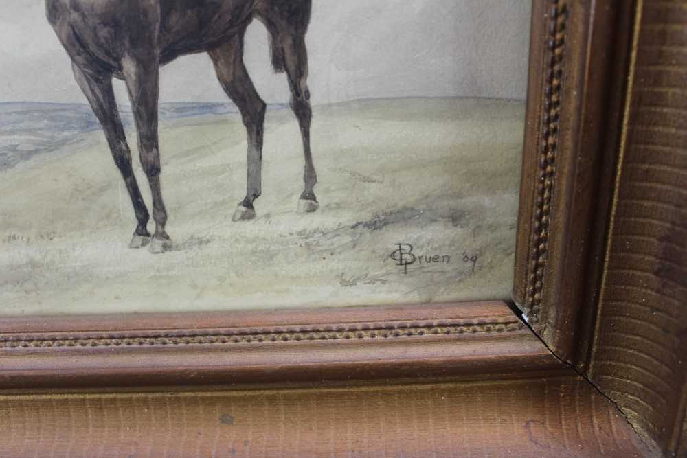 C. T. Bruen, early 20th century, watercolour, horse in a landscape, signed and dated '09, 26cm x 24c - Image 5 of 9