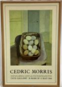 Three framed exhibition poster prints - Cedric Morris, Winifred Nicholson and Ben Nicholson, 55cm x