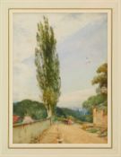 Thomas Scott (1854-1927) watercolour, Cart on a Track, Betchworth, Surrey, signed, 36cm x 26cm, in g