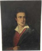 English School, 19th century, oil on canvas - portrait of a Gentleman, possibly Lord Byron, 75cm x 5