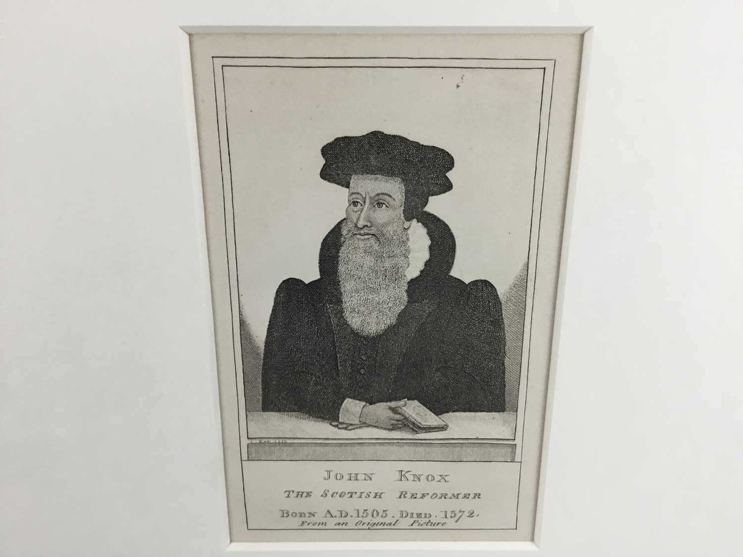 Antique black and white engraving - portrait of John Knox, The Scottish Reformer, 15cm x 9.5cm, over - Image 2 of 6