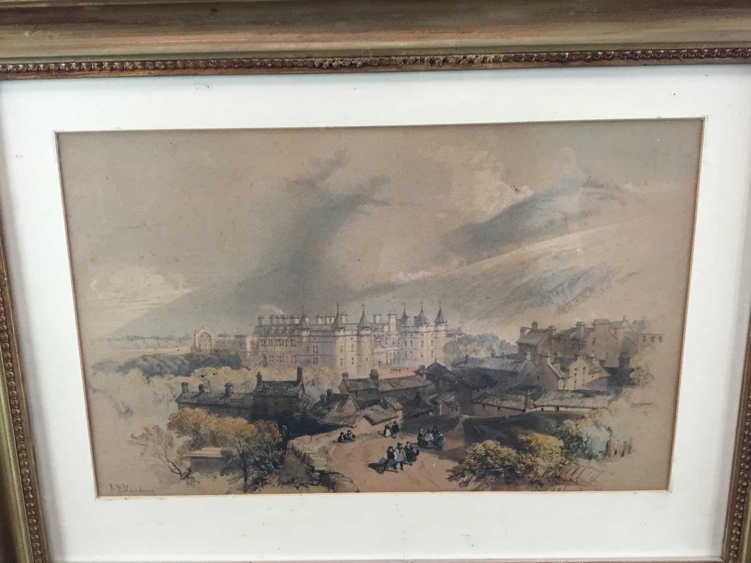 James Duffield Harding (1798-1863) coloured lithograph - The Palace of Holyrood, 27cm x 42cm, in gla - Image 3 of 9