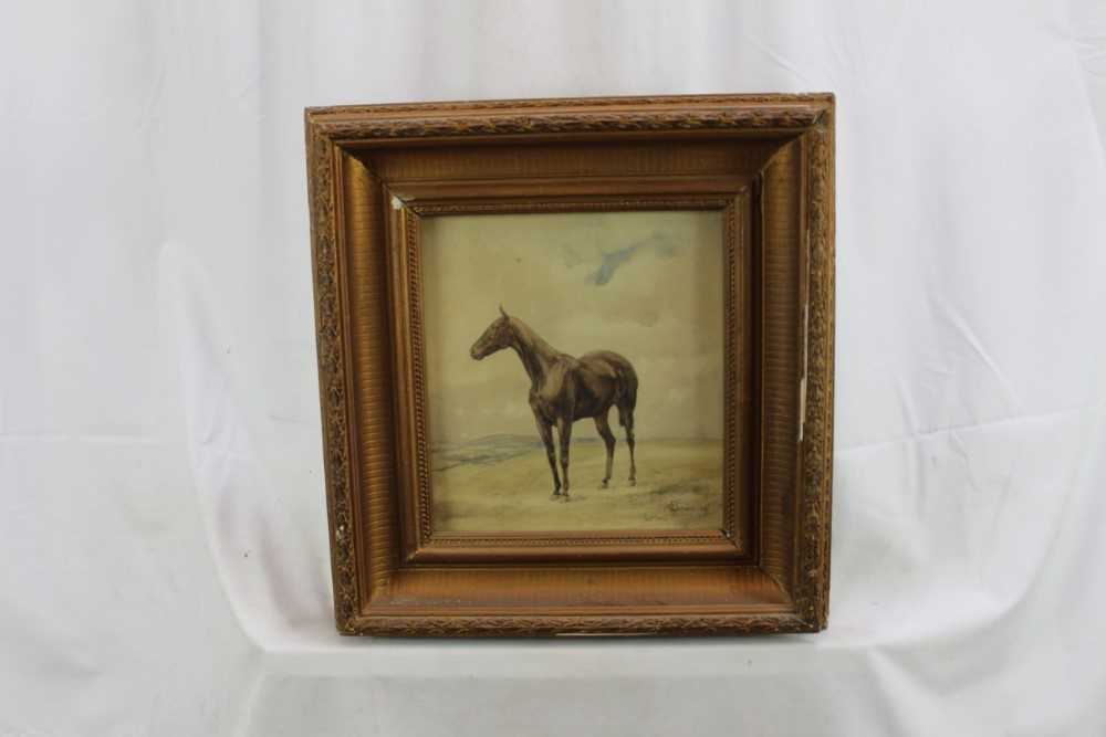 C. T. Bruen, early 20th century, watercolour, horse in a landscape, signed and dated '09, 26cm x 24c - Image 3 of 9