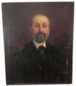 English School, late 19th / early 20th century, oil on canvas, half length portrait of a gentleman,