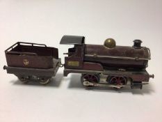 Railway O Gauge Hornsby tinplate clockwork locomotives (3) plus one tender