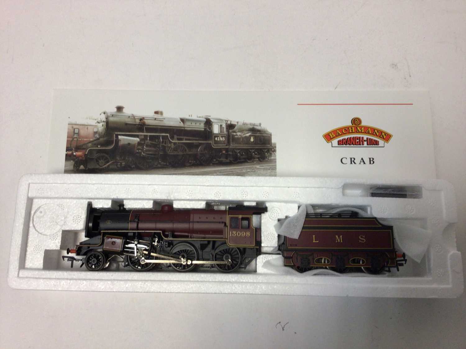 Bachmann OO gauge Crab 2-6-0 locomotive and tender 13098, LMS crimson, w/out coal rail, 32-175, plus - Image 3 of 3