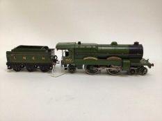 Railway O gauge Hornby "Flying Scotsman" 4-4-2 tinplate clockwork locomotive and tender No 4472