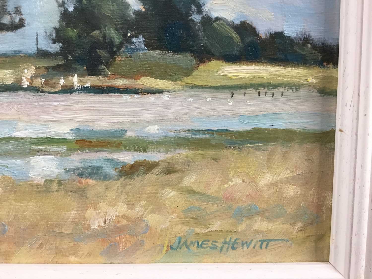 James Hewitt (b. 1934) two works, oil on board - ‘Oaks at Blythburgh’, signed, 22cm x 14cm and ‘A La - Image 3 of 7