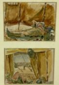 Joseph Robinson (1910-86) two watercolours of a desert army camp, probably North Africa, dated 1941