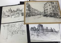 Douglas Pittuck (1911-1993) portfolio of works on paper, various subjects and sizes, approximately 7