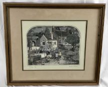 Graham Clarke signed limited edition etching - Tilly's, 171/300, in glazed gilt frame