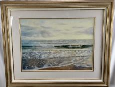 Graham Painter (1947-2007), pastel - Seashore, signed, 55cm x 75cm, in glazed gilt frame