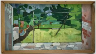 Douglas Pittuck (1911-1993), oil on board, abstracted garden scene