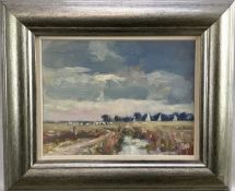 James Hewitt (b. 1934) oil on board - 'Norfolk Landscape', monogrammed, signed and titled verso, 20.