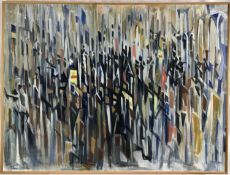 Douglas Pittuck (1911-1993) oil on canvas, abstract - 'Independence of a former Soviet Country, sign