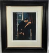 Jack Vettriano - signed limited edition colour print in glazed frame- 'Night Geometry', purchased fr