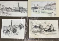 Douglas Pittuck (1911-1993) pencil on paper, Victoria Road, Barnard Castle, signed and titled, 33 x