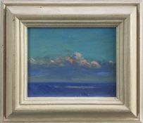 James Hewitt (b. 1934) two works, oil on board - ‘Distant River, Evening Cloud’, monogrammed, 16cm x
