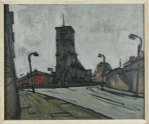 Douglas Pittuck (1911-1993), oil on board, Church in Darlington