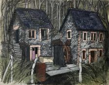 *Dione Page (1936-2021) gouache and pastel on paper laid on card - ‘Old Derbyshire Mill’, signed tit