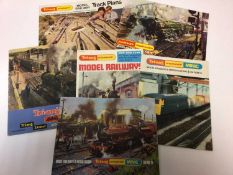 Selection of model train and other catalogues including Dinky, Matchbox, Meccano, Triang, Hornby etc