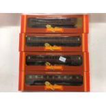 Hornby OO gauge LNER carriages including Clerestory coaches R24 (x4), Brake coaches R25 (x2) and two