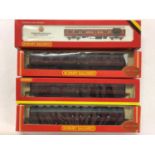 Hornby OO gauge LMS carriages including Royal Mail R413, Period 3 R4231, R4232 & R4233, Dining car R