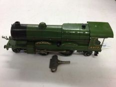 Hornby O gauge BR green 4-4-2 Tinplate clockwork locomotive "Flying Scotsman" 4472 and key