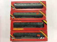 Hornby OO gauge Southern Railways carriages including Brake coach R432 (x4), R431, Diesel Centre car