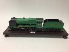 O gauge 4-6-0 Southern Railway locomotive and tender 3770, repainted in green and black livery, moun