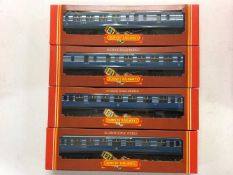 Hornby OO gauge LMS carriages including Coronation Scot R422 (x2) & R423 (x2), Brake coaches R434 (x
