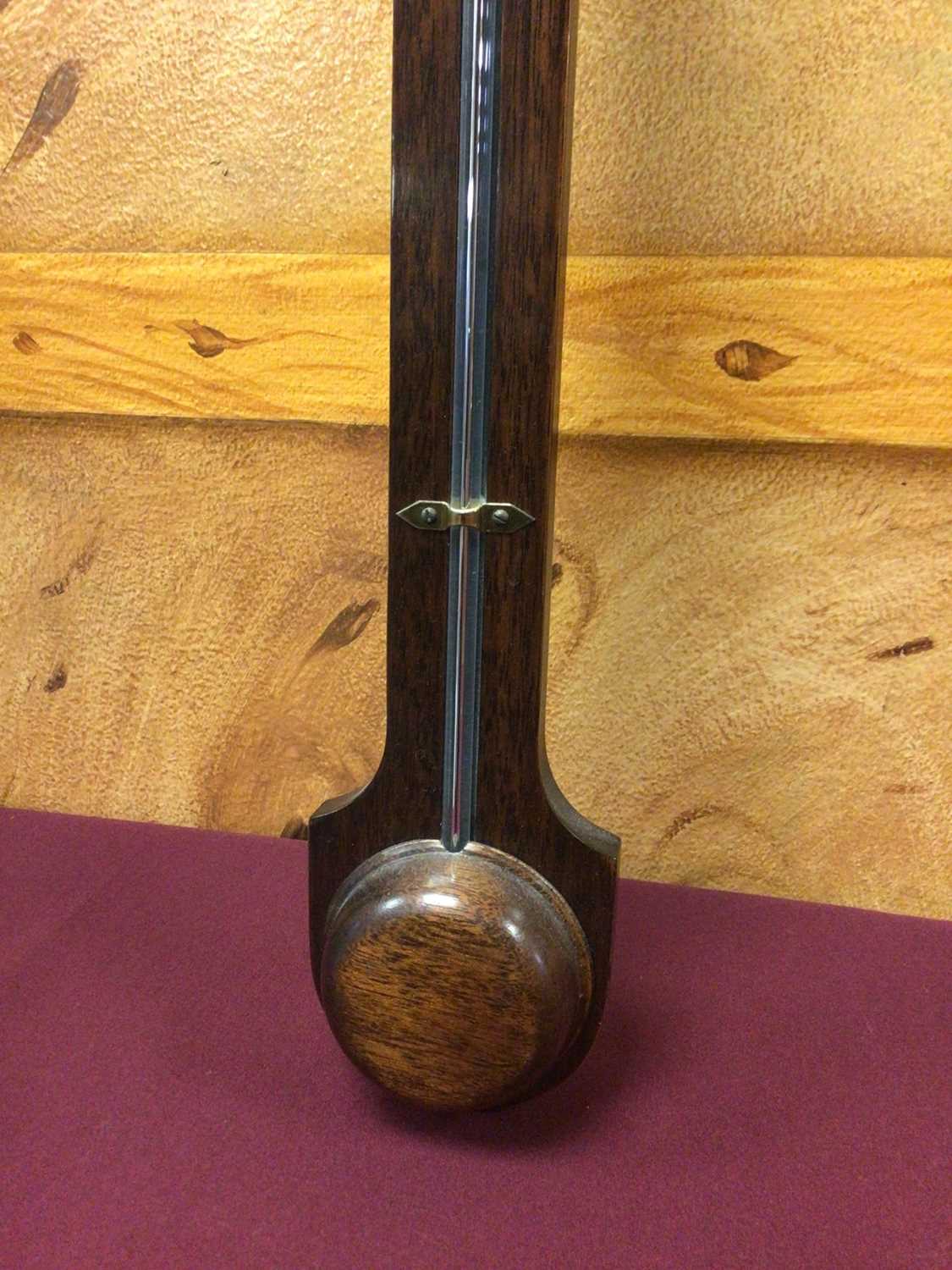 Contempory stick barometer thermometer by Blatt, Brighton with faux ivory scale in mahogany case, 90 - Image 3 of 6