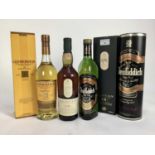 Three bottles of Scottish single malt scotch whisky- Lagavulin 16 years 43% 70cl, Glenfiddich Specia