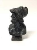 Painted spelter bust of Mars, 18.5cm high