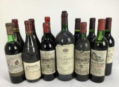 Wine - twelve bottles, mixed French reds, 1970s/80s and later vintages, together with a magnum of 19