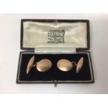 Pair 9ct rose gold cufflinks (London 1925)