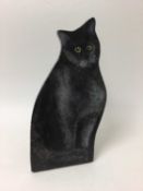 Painted wooden cat dummy board by Dave Ross, 40cm high