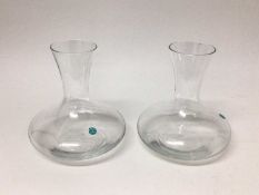 Two Tiffany glass carafes, boxed