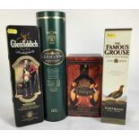 Whisky - four bottles, Glengoyne 10 Year 1 litre, Glenfiddich Clan Sinclair 70cl, Dimple De Luxe Sco