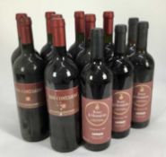 Wine - twelve bottles, Bonarda San Contardo 1994 (8) and Rosso di Montalcino 1998 (4)