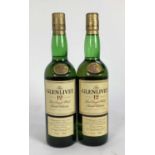 Whisky - two bottles, The Glenlivet Pure Single Malt Scotch Whisky aged 12 years,70cl. 40%