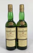 Whisky - two bottles, The Glenlivet Pure Single Malt Scotch Whisky aged 12 years,70cl. 40%