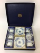 Coalport bone china Revelry pattern six-person coffee set in original box and wrapping
