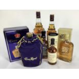 Whisky - six bottles to include Crown Royal, Bell's, Balvenie and others