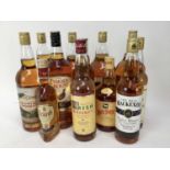 Whisky - twelve bottles, to include Famous Grouse, The Real Mackenzie, Banoch Brae and others