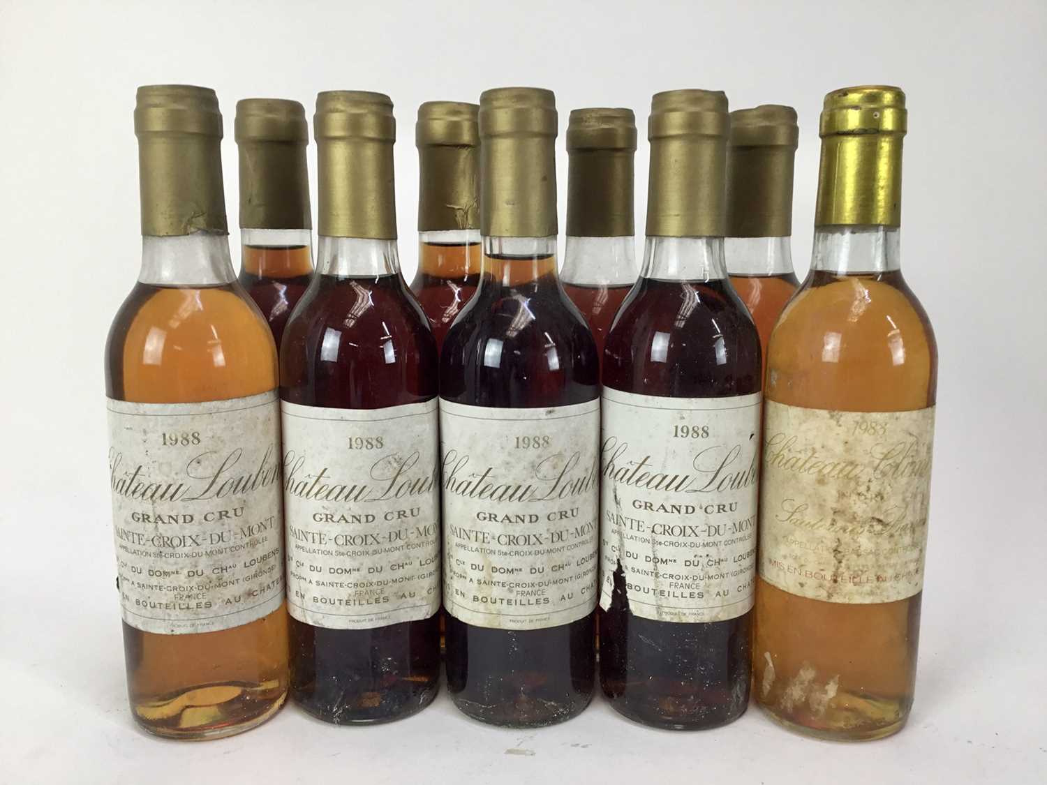 Wine - eight half bottles, Chateau Loubens Grand Cru 1988 (four lacking labels), together with a bot
